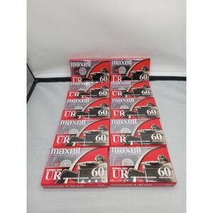 Box Of 10 Sealed MAXELL Normal‎ Bias UR 60 Audio Cassette Tapes 60 Minutes.